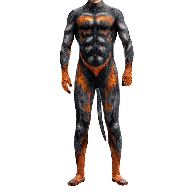 Men's Wild Animal Halloween Bodysuit — 3D Print Full Cover Jumpsuit