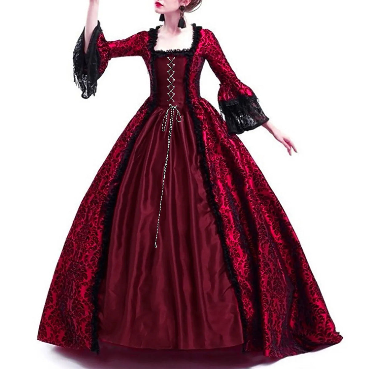 Women's Medieval Gothic Halloween Costume — Hooded Long Gown