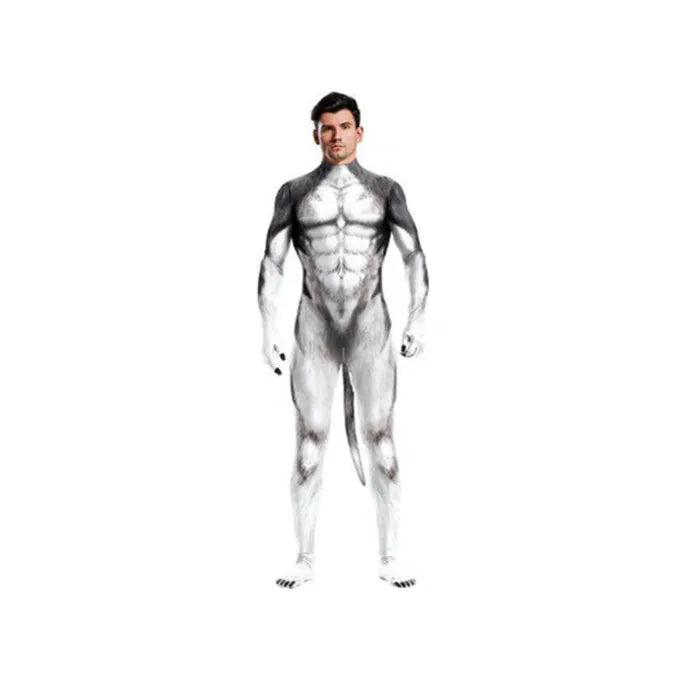 Men's Wild Animal Halloween Bodysuit — 3D Print Full Cover Jumpsuit