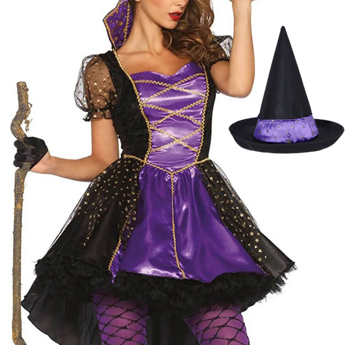 Women's Halloween Witch & Vampire Queen Costume Dress