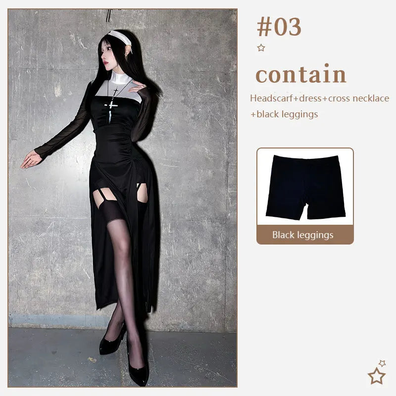 Women's Sexy Nun Halloween Costume — Carnival Cosplay Fancy Dress