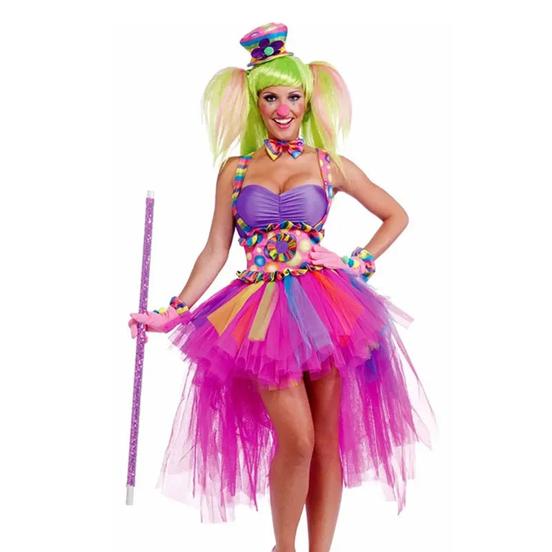 Women's Sexy Circus Clown Cosplay Dress — Halloween Fancy Dress