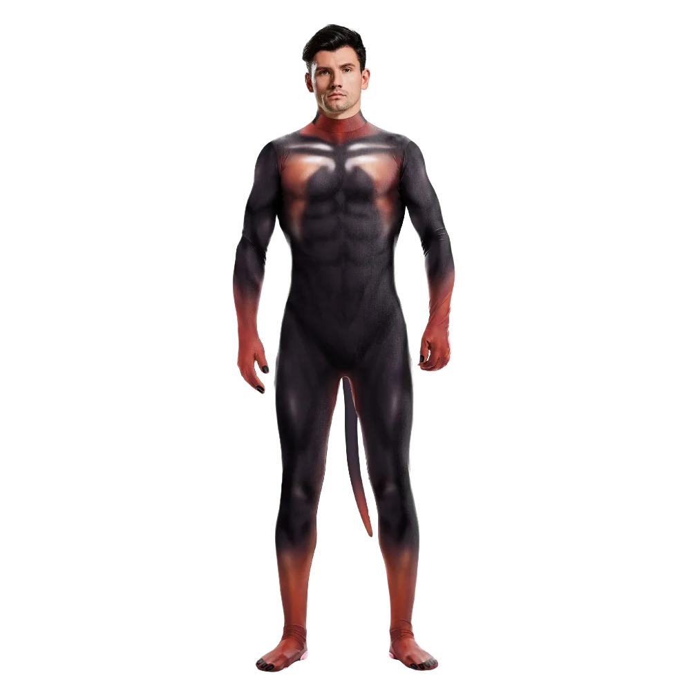 Men's Wild Animal Halloween Bodysuit — 3D Print Full Cover Jumpsuit