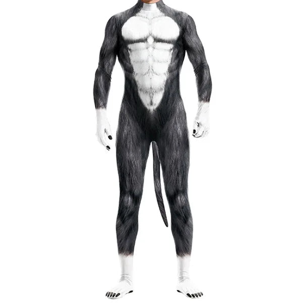 Men's Wild Animal Halloween Bodysuit — 3D Print Full Cover Jumpsuit