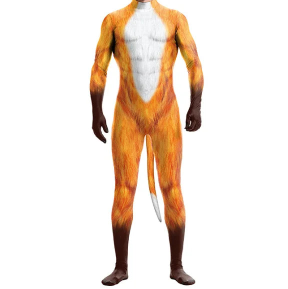 Men's Wild Animal Halloween Bodysuit — 3D Print Full Cover Jumpsuit