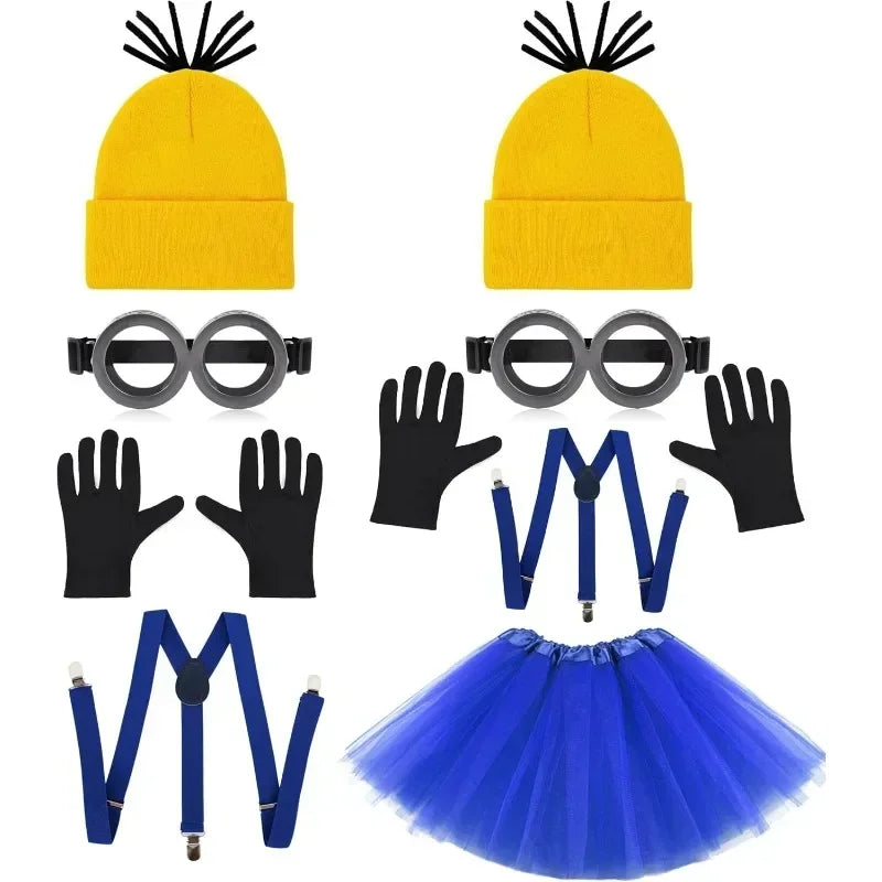 Halloween Costume Accessories Bundle — Goggles, Beanie & Gloves