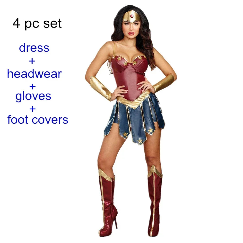 Women's Superhero Halloween Costume — Wonder Woman Cosplay Fancy Dress
