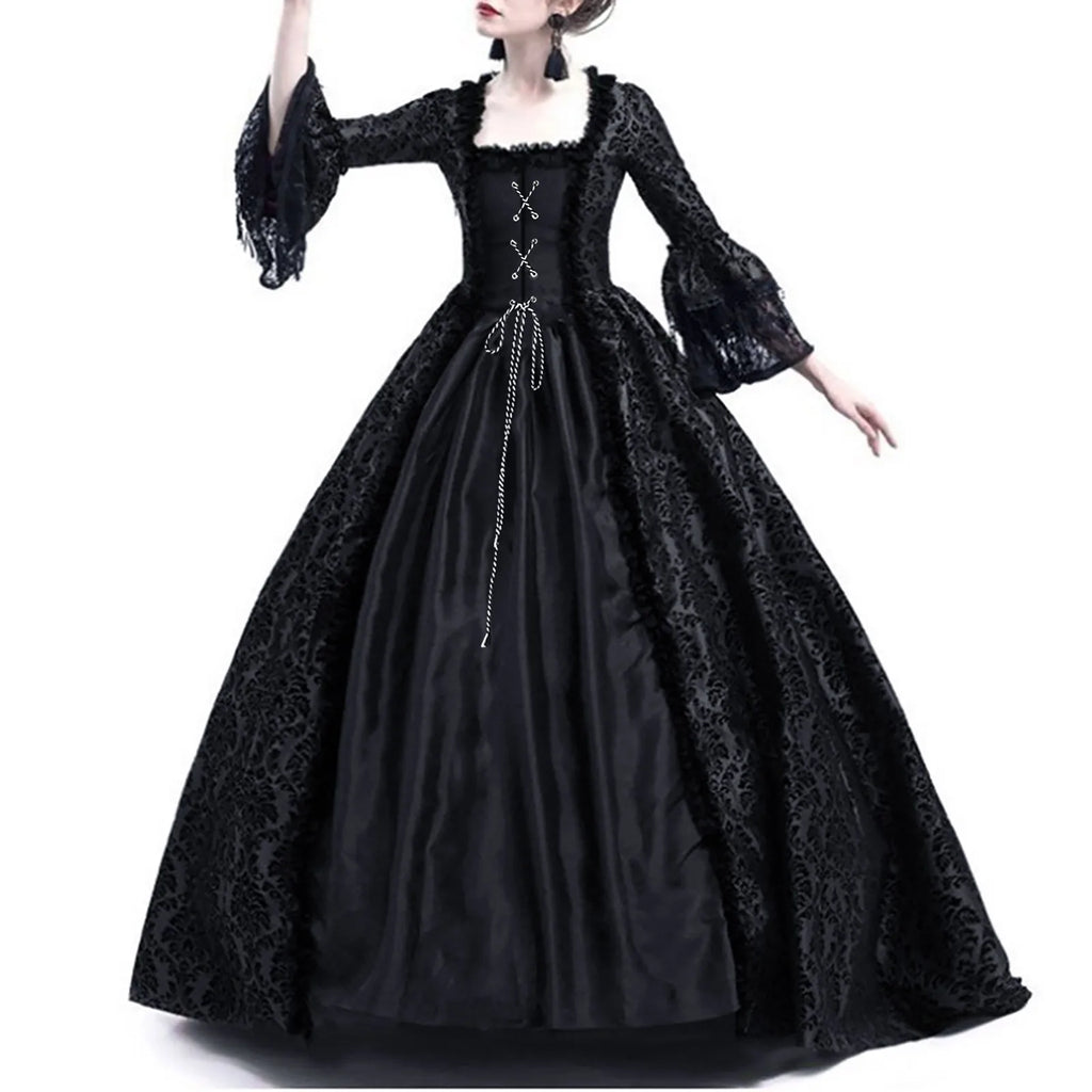 Women's Medieval Gothic Halloween Costume — Hooded Long Gown