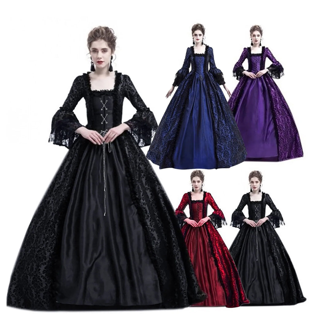 Women's Medieval Gothic Halloween Costume — Hooded Long Gown