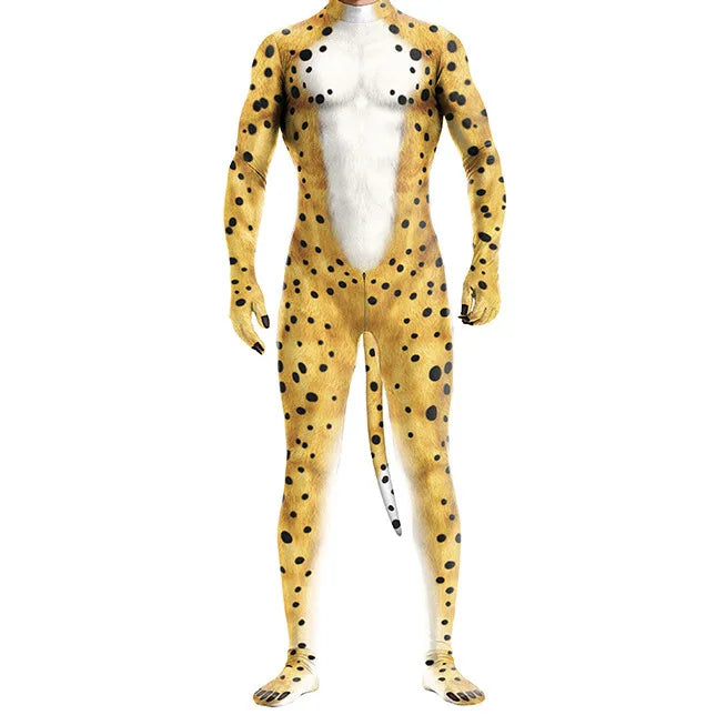 Men's Wild Animal Halloween Bodysuit — 3D Print Full Cover Jumpsuit