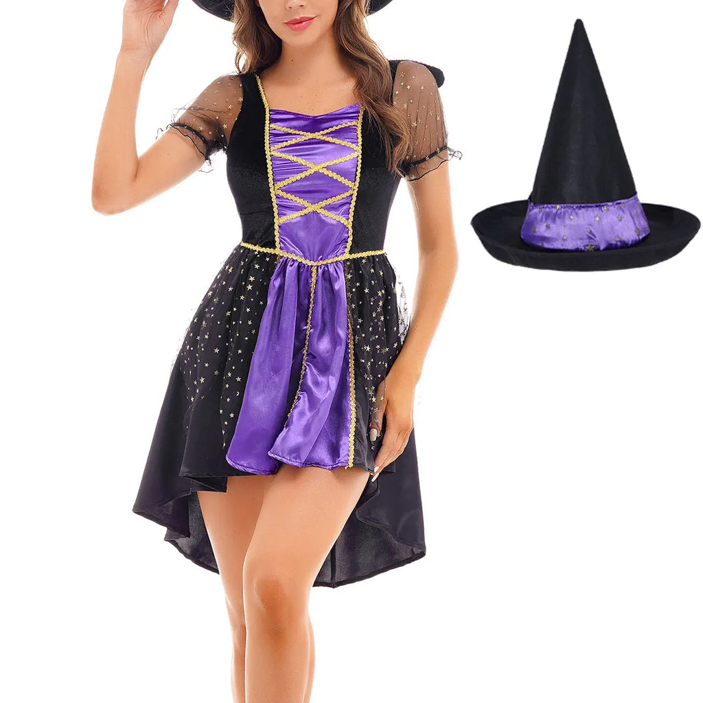 Women's Halloween Witch & Vampire Queen Costume Dress