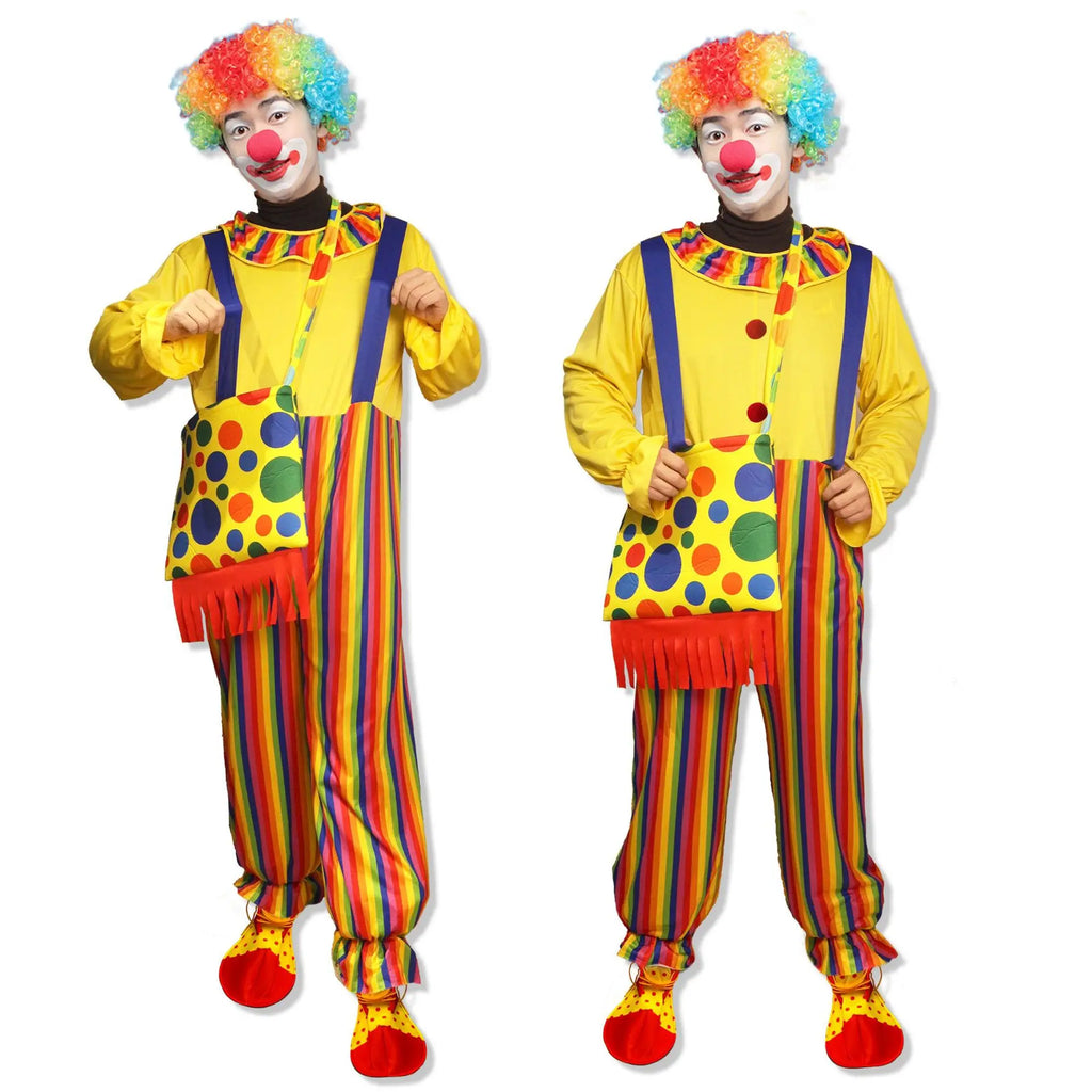 Adult Halloween Clown Costume Set — Full Cosplay Performance Outfit