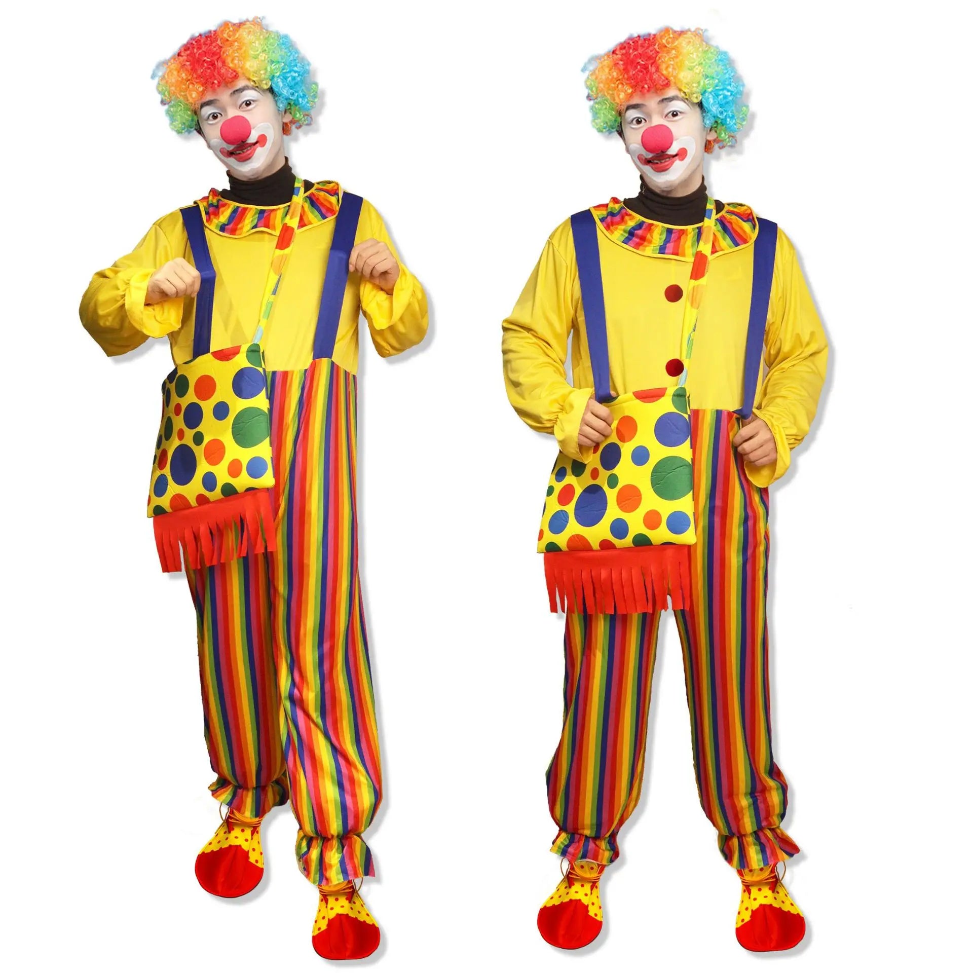 Adult Halloween Clown Costume Set — Full Cosplay Performance Outfit