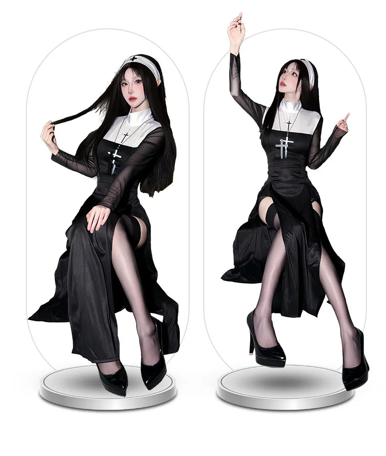 Women's Sexy Nun Halloween Costume — Carnival Cosplay Fancy Dress