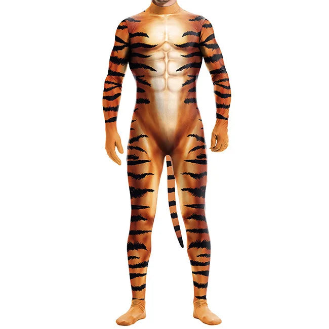 Men's Wild Animal Halloween Bodysuit — 3D Print Full Cover Jumpsuit